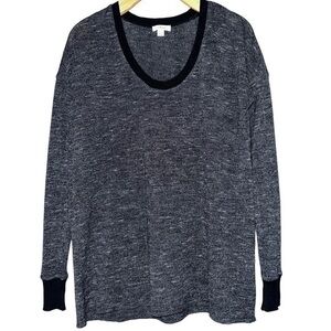 Wilfred Aritzia Women’s Size XS Black Gray Heathered Scoopneck Long Sleeve Shirt